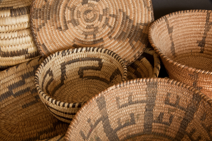 Old Native American Pima and Papago baskets